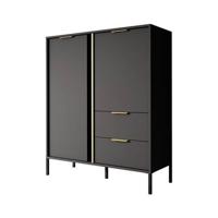 Meubella Dressoir Loren - Antraciet - 103 cm - Hoog - thumbnail