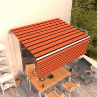 Luifel automatisch uittrekbaar rolgordijn 4x3 m oranje bruin