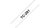Labeltape Brother P-touch TC-291 9mm zwart op wit - thumbnail