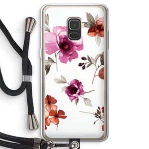 Geschilderde bloemen: Samsung Galaxy A8 (2018) Transparant Hoesje met koord