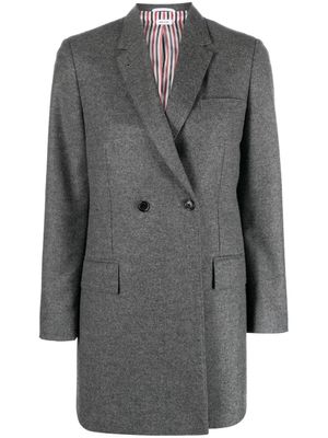 Thom Browne blazer long à boutonnière croisée - Gris