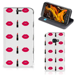 Samsung Galaxy Xcover 4s Hoesje met Magneet Lipstick Kiss