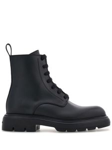 Ferragamo bottines Combat en cuir - Noir