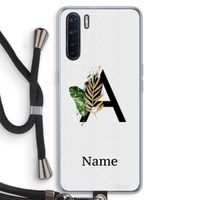 Charcoal Flora: Oppo A91 Transparant Hoesje met koord