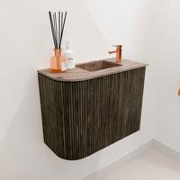 Toiletmeubel Mondiaz Joya Dlux | 51.6 cm | Meubelkleur Shadow | Faye wastafel Arena Wasbak Rechts | 1 kraangat