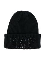 Dkny Kids bonnet nervuré à patch logo - Noir