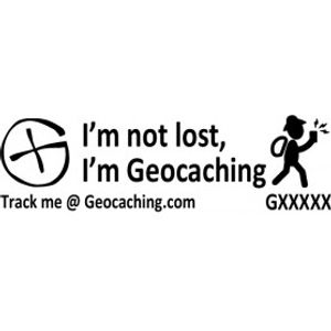 I'm not lost, I'm Geocaching trackable sticker