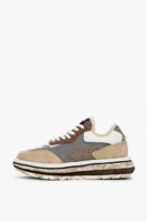 Runner sneakers met patch - BROWN - 39