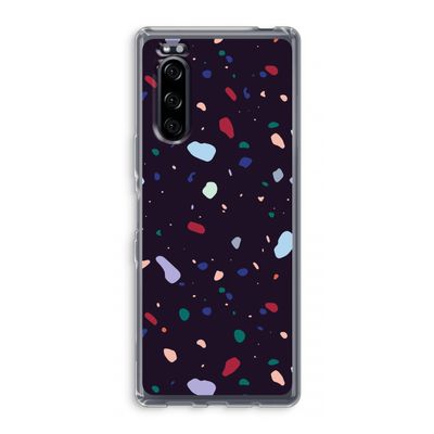 Dark Rounded Terrazzo: Sony Xperia 5 Transparant Hoesje