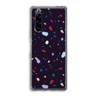 Dark Rounded Terrazzo: Sony Xperia 5 Transparant Hoesje