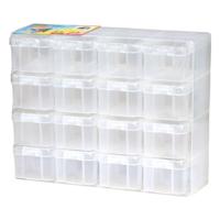 Hama strijkkralen opbergbox set met 16 opbergdoosjes