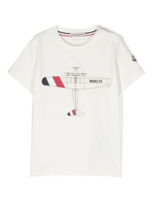 Moncler Enfant t-shirt en coton à imprimé graphique - Blanc