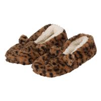 Apollo Ballerina sloffen - maat 37/39 - bruin - luipaard - pantoffels - antislip zool