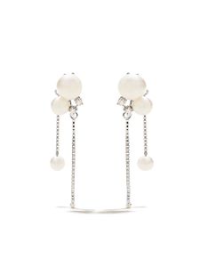 TASAKI boucles d'oreilles en or blanc 18ct ornées de perles Akoya et de diamants - Argent