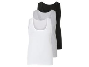 esmara 3 dames hemden (Zwart/grijs/wit, 3XL)