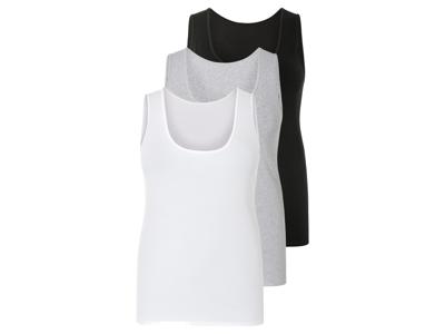 esmara 3 dames hemden (Zwart/grijs/wit, XXL)