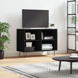 Tv-meubel 69,5x30x50 cm bewerkt hout zwart