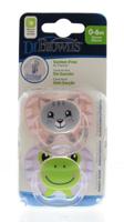 Dr Brown's Fopspeen prevent animal faces F1 roze Dr Brown's Fopspeen prevent animal faces F1 roze