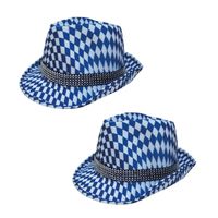 4x stuks blauw/wit Beieren Oktoberfest thema hoedje voor volwassenen