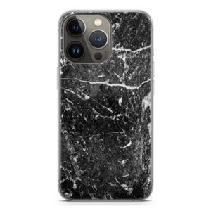 Zwart marmer: iPhone 13 Pro Transparant Hoesje