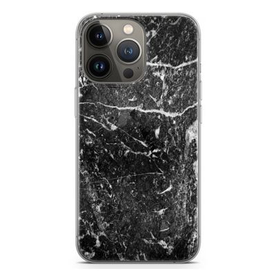Zwart marmer: iPhone 13 Pro Transparant Hoesje
