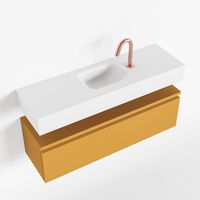 Toiletmeubel Mondiaz Andor | 100 cm | Meubelkleur Ocher | Lex vrijhangend wastafel Talc Midden | 1 kraangat