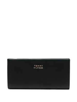 Tommy Hilfiger portefeuille en cuir à plaque logo - Noir