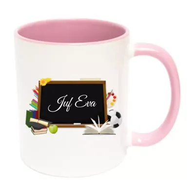 Juf of Meester mok (roze)