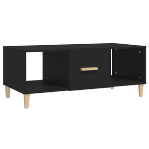 The Living Store Salontafel - Functioneel - Hout - 102 x 50 x 40 cm - Zwart