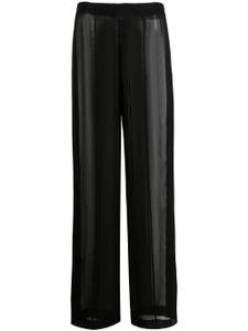 Saint Laurent pantalon droit en soie - Noir