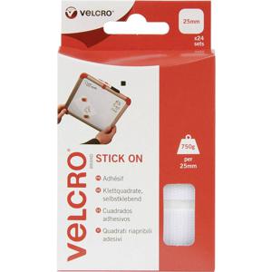 VELCRO® VEL-EC60235 Klittenband vierkanten Om vast te plakken Haak- en lusdeel (l x b) 25 mm x 25 mm Wit 24 paar