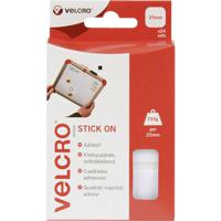 VELCRO® VEL-EC60235 Klittenband vierkanten Om vast te plakken Haak- en lusdeel (l x b) 25 mm x 25 mm Wit 24 paar - thumbnail