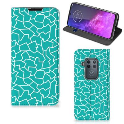 Motorola One Zoom | Bookcase | Cracks Blue