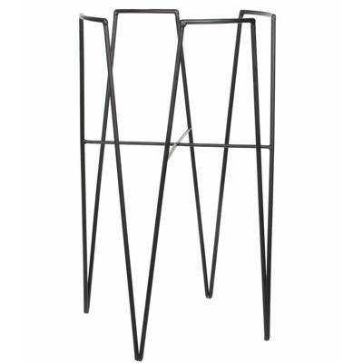 Mica Decorations - bloempot plantenpot standaard verhoger - zwart - D30 x H50 cm - metaal