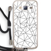 Geometrische lijnen zwart: Samsung Galaxy J3 (2016) Transparant Hoesje met koord