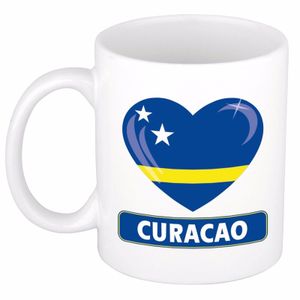 Curacao vlag hartje theebeker 300 ml