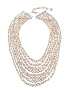 Susan Caplan Vintage collier multi-rangs à perles artificielles - Blanc