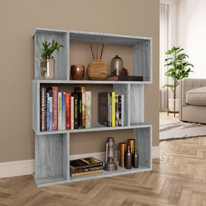 Boekenkast / kamerscherm 80x24x96 cm bewerkt hout grijs sonoma