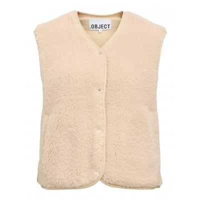 Object - Beige | Dames | Gilet | Beige | 40 | regular | Kamst mode