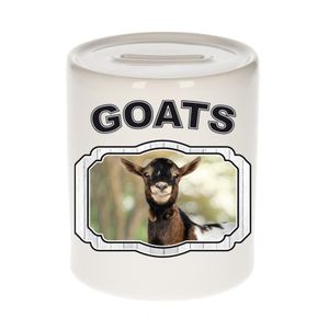 Dieren gevlekte geit spaarpot - goats/ geiten spaarpotten kinderen 9 cm