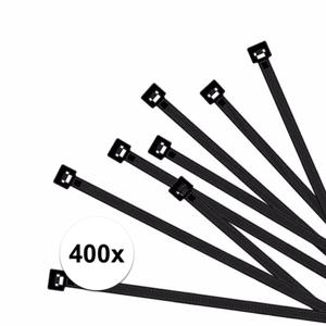 400x Kabelbinders zwart 150 x 3,5 mm