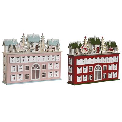 Adventkalender DKD Home Decor Hout 37,5 x 8,5 x 31 cm (2 Stuks)