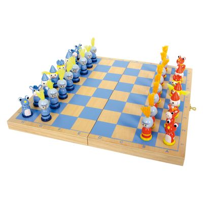 Small Foot houten schaakspel ridders