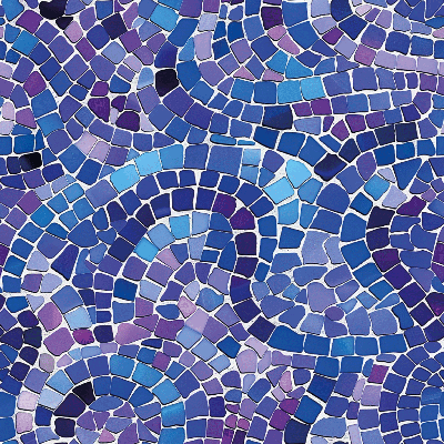Mozaïekeffect vinyl tapijt blauw