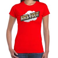 Mrs. Fout fun tekst t-shirt voor dames rood in 3D effect - thumbnail