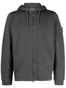 Stone Island hoodie zippé à patch Compass - Gris