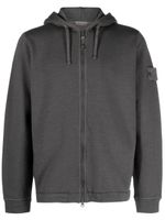 Stone Island hoodie zippé à patch Compass - Gris - thumbnail