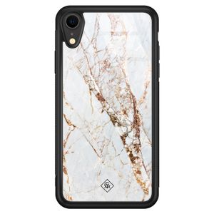 iPhone XR glazen hardcase - Marmer goud