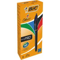 Balpen Bic 4kleuren Pro met ring medium zwart