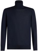 ETRO Pegaso-embroidered high-neck jumper - Bleu